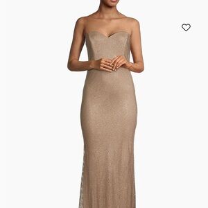 Donna Karan Strapless Taupe Dress